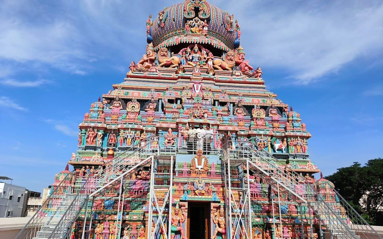 Koodal Azhagar Temple, City center, near Periyar Bus Stand, Madurai, Tamil Nadu