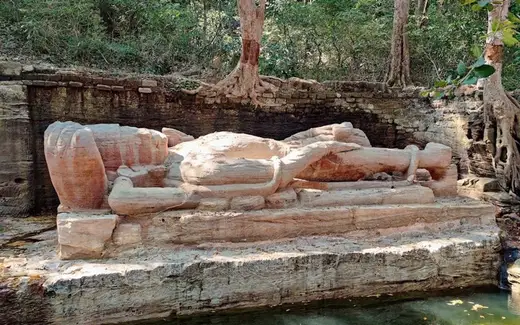 Bandhavgarh Sheshshaiya Vishnu Temple, Tala Core Zone, Bandhavgarh National Park, Bandhavgarh Hill near Bandhavgarh Fort, Tala, Umaria, Madhya Pradesh