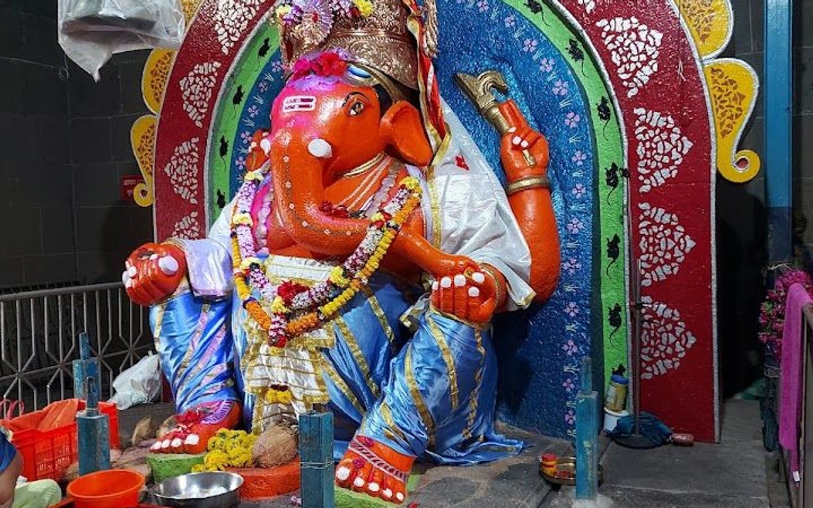 Dholya Ganpati Temple Wai, Ganpati Ali (Ganpati Ghat / Brahmanshahi area), Wai, Satara, Maharashtra